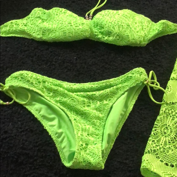 Lime green Ralph Lauren crochet bikini size small - Picture 1 of 4